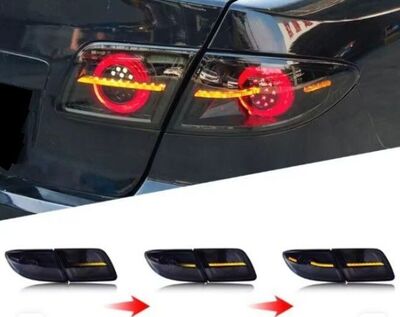FEUX A LEDS MAZDA 6 LIMOUSINE TYPE GG AVEC LIGNOTANTS DTS - DYNAMIC TURN SIGNAL - (2002/08-2007)