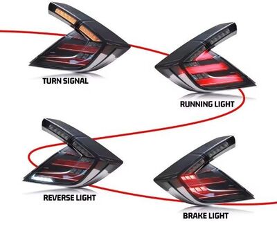 FEUX A LEDS FULL LEDS HONDA CIVIC X HATCHBACK AVEC CLIGNOTANTS DTS -DYNAMIC TURN SIGNAL - VERSION 2 (2016/2021)