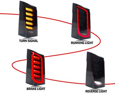 FEUX A LEDS MERCEDES CLASSE V W447 "HAYON" PHASE 1 -AVEC CLIGNOTANTS DTS DEFILANTS -(2014/03-2019) MERCEDES VITO W447 "HAYON" PHASE 1 STANDARD (2014/2019)