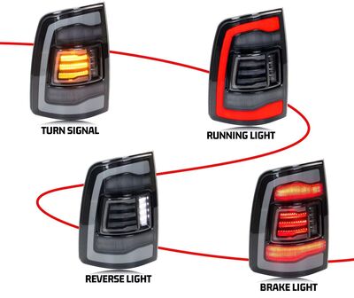 FEUX A LEDS DODGE RAM AVEC CLIGNOTANTS DTS -DYNAMIC TURN SIGNAL - (2009/2018)