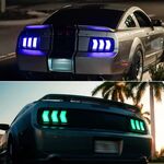 FEUX A LEDS FORD MUSTANG V PHASE 1 AVEC CLIGNOTANTS DTS -DYNAMIC TURN SIGNAL - ET FONCTION RGB ANIMATION DYNAMIQUE (2005/2009)
