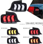 FEUX A LEDS FORD MUSTANG V PHASE 1 AVEC CLIGNOTANTS DTS -DYNAMIC TURN SIGNAL - ET SANS OU AVEC FONCTION RGB (2005/2009)