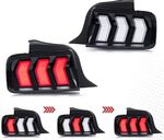 FEUX A LEDS FORD MUSTANG V PHASE 1 AVEC CLIGNOTANTS DTS -DYNAMIC TURN SIGNAL - ET SANS OU AVEC FONCTION RGB (2005/2009)