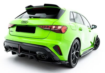 EXTENSION DE BECQUET DE TOIT AUDI A3 8Y SLINE / S3 /RS3 8Y SPORTBACK 3D GLOSS BLACK" (2020+)