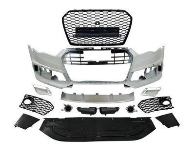 PARE CHOC AVANT AUDI A6 4G FACELIFT PHASE 2 LOOK RS6 AVEC ACC ET CAMERA (10-2014/2019)