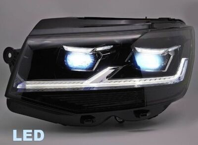 PHARES A LEDS TUBE LIGHT "FULL LEDS" VW BUS T6 PHASE 1 avec vrais feux de jour et clignotants à leds avec fonction DTS-Dynamic Turn Signal- VERSION 5 (2015/04-2019)