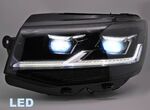 PHARES A LEDS TUBE LIGHT "FULL LEDS" VW BUS T6 PHASE 1 avec vrais feux de jour et clignotants à leds avec fonction DTS-Dynamic Turn Signal- VERSION 5 (2015/04-2019)