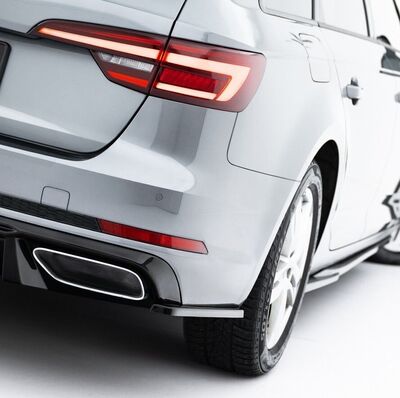 DIFFUSEUR DE PARE CHOC ARRIERE AUDI A4 B9 PHASE 1 STANDARD OU S LINE AVEC EMBOUTS TRAPEZOIDAUX  "DTM LOOK" V3 (2016/04-2019)