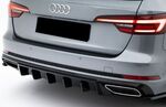 DIFFUSEUR DE PARE CHOC ARRIERE AUDI A4 B9 PHASE 1 STANDARD OU S LINE AVEC EMBOUTS TRAPEZOIDAUX  "DTM LOOK" V3 (2016/04-2019)