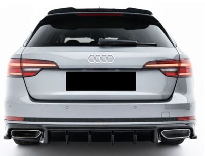 DIFFUSEUR DE PARE CHOC ARRIERE AUDI A4 B9 PHASE 1 STANDARD OU S LINE AVEC EMBOUTS TRAPEZOIDAUX  "DTM LOOK" V3 (2016/04-2019)