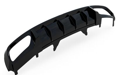 DIFFUSEUR DE PARE CHOC ARRIERE AUDI A4 B9 PHASE 1 STANDARD OU S LINE AVEC EMBOUTS TRAPEZOIDAUX  "DTM LOOK" V3 (2016/04-2019)