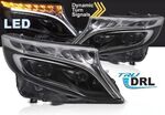PHARES A LEDS TUBE LIGHT "FULL LEDS" MERCEDES CLASSE V W447 OU VITO W447 "BLACK EDITION" AVEC FONCTION DTS -DYNAMIC TURN SIGNAL - V2 (2014/2023)