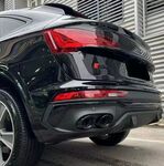 DIFFUSEUR DE PARE CHOC ARRIERE EN ABS LOOK SQ5 AVEC EMBOUTS FACTICES POUR AUDI Q5 FY SPORTBACK PHASE 2 (02-2020/2024)