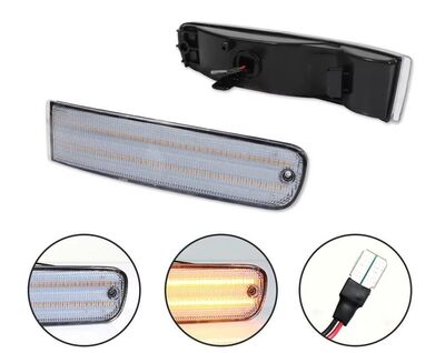 JEU DE CLIGNOTANTS A LEDS POUR PARE CHOC AVANT HONDA PRELUDE (1992/1996)