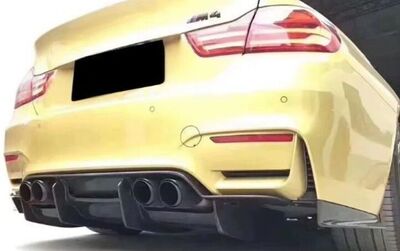 DIFFUSEUR ARRIERE + SPLITTERS LATERAUX EN CARBONE BMW M3 F80 OU M4 F82 "MAXI EVO PSM STYLE" (2014/2019)