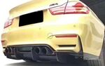 DIFFUSEUR ARRIERE + SPLITTERS LATERAUX EN CARBONE BMW M3 F80 OU M4 F82 "MAXI EVO PSM STYLE" (2014/2019)