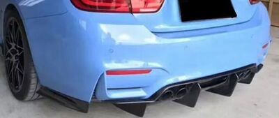 DIFFUSEUR ARRIERE + SPLITTERS LATERAUX EN CARBONE BMW M3 F80 OU M4 F82 "MAXI EVO PSM STYLE" (2014/2019)