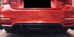 DIFFUSEUR ARRIERE + SPLITTERS LATERAUX EN CARBONE BMW M3 F80 OU M4 F82 "MAXI EVO PSM STYLE" (2014/2019)