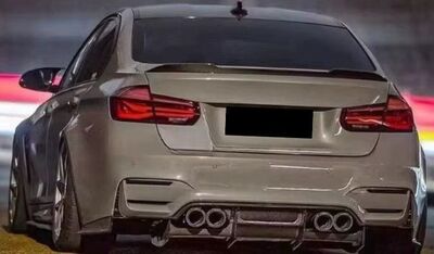 DIFFUSEUR ARRIERE + SPLITTERS LATERAUX EN CARBONE BMW M3 F80 OU M4 F82 "MAXI EVO PSM STYLE" (2014/2019)