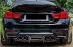 DIFFUSEUR ARRIERE + SPLITTERS LATERAUX EN CARBONE BMW M3 F80 OU M4 F82 "MAXI EVO PSM STYLE" (2014/2019)