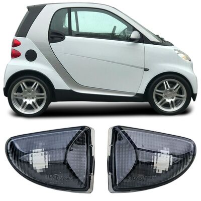 JEU DE 2 REPETITEURS LATERAUX CHROMES OU BLACK SMART FORTWO 451 (2007/2015)