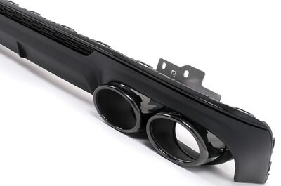 DIFFUSEUR DE PARE CHOC ARRIÈRE AVEC EMBOUTS D’ÉCHAPPEMENT DUPLEX LOOK S6 "PIANO BLACK DESIGN"  AUDI A6 4K C8 S LINE PHASE 1 (2019+)