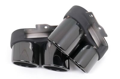 DIFFUSEUR DE PARE CHOC ARRIÈRE AVEC EMBOUTS D’ÉCHAPPEMENT DUPLEX LOOK S6 "PIANO BLACK DESIGN"  AUDI A6 4K C8 S LINE PHASE 1 (2019+)