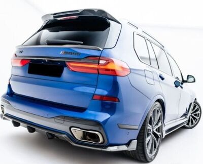 LAME DE PARE CHOC ARRIERE EN CARBONE BMW X7 LCI PACK M (AVEC ATTELAGE) "DTM LOOK" (2018+)