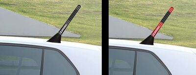 ANTENNE DE TOIT ALU/CARBONE LOOK AVEC LOGO MITSUBISHI