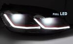 PHARES A LEDS FULL LEDS  "REAL DRL" VW GOLF VII PHASE 1  (avec vrais feux de jour et clignotants DTS -Dynamic turn system-) REDLINE OU SILVER LINE (2012/02-2017)