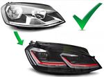 PHARES A LEDS FULL LEDS  "REAL DRL" VW GOLF VII PHASE 1  (avec vrais feux de jour et clignotants DTS -Dynamic turn system-) REDLINE OU SILVER LINE (2012/02-2017)