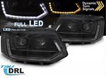 PHARES A LEDS TUBE LIGHT "REAL DRL" FULL LEDS  VW BUS T5 FACELIFT VERSION 4 (avec feux de jour et clignotants DTS-Dynamic Turn Signal) (2010/2015)