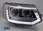 PHARES A LEDS TUBE LIGHT "REAL DRL" FULL LEDS  VW BUS T5 FACELIFT VERSION 4 (avec feux de jour et clignotants DTS-Dynamic Turn Signal) (2010/2015)