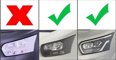 PAUPIERES DE PHARES FORD TRANSIT EN HALOGENE (2014+)