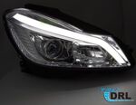 PHARES A LEDS TUBE LIGHT "REAL DRL" MERCEDES CLASSE C W204 PHASE 2 avec clignotants DTS - Dynamic Turn System - (03-2011/2014)