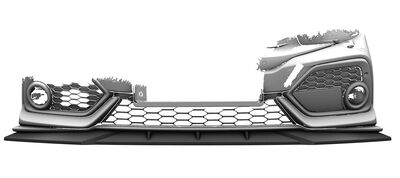 LAME DE PARE CHOC AVANT HONDA CIVIC X SPORT HATCHBACK "CUP" CS STYLE (2015/2021)