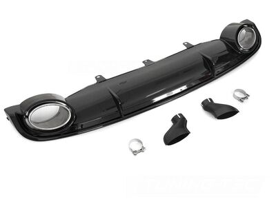 DIFFUSEUR DE PARE CHOC ARRIERE EN ABS PIANO BLACK LOOK RS7 POUR AUDI A7 4G STANDARD PHASE 1 ( SAUF S LINE ET S7/RS7 ) (2010/09-2014)