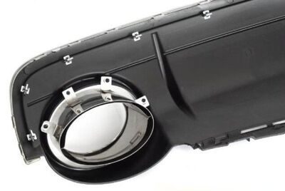 DIFFUSEUR DE PARE CHOC ARRIERE EN ABS PIANO BLACK AVEC EMBOUTS D'ECHAPPEMENTS OVALESLOOK RSQ7 POUR  AUDI Q7 4M STANDARD OU S LINE PHASE 1 (2015/04-2019)