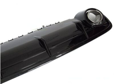 DIFFUSEUR DE PARE CHOC ARRIERE EN ABS PIANO BLACK AVEC EMBOUTS D'ECHAPPEMENTS OVALESLOOK RSQ7 POUR  AUDI Q7 4M STANDARD OU S LINE PHASE 1 (2015/04-2019)