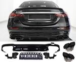 DIFFUSEUR ARRIERE MERCEDES CLASSE E W213 BERLINE " AMG "PHASE 2 + EMBOUTS LOOK E63 AMG (07-2020/2023)