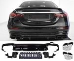 DIFFUSEUR ARRIERE MERCEDES CLASSE E W213 BERLINE " AMG "PHASE 2 + EMBOUTS LOOK E63 AMG (07-2020/2023)