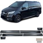 JEU DE BAS DE CAISSE MERCEDES CLASSE V W447 STANDARD OU MERCEDES VITO W447 STANDARD EN ABS BLACK/CHROME (2014/2023)