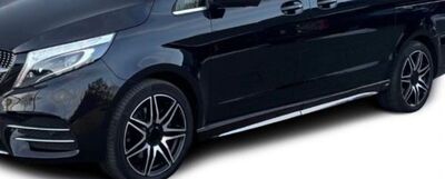 JEU DE BAS DE CAISSE MERCEDES CLASSE V W447 STANDARD OU MERCEDES VITO W447 STANDARD EN ABS BLACK/CHROME (2014/2023)