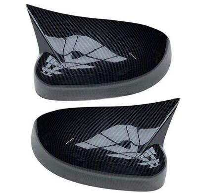 COQUES DE RETROS GOSS BLACK OU CARBONE LOOK "HORN DESIGN" FORD FOCUS III (2011/2018) FORD MONDEO MK7 (2007/2014)