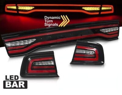 FEUX A LEDS "LEDS BAR" DODGE CHARGER AVEC CLIGNOTANTS DTS -DYNAMIC TURN SIGNAL - FONCTION D'ACCUEIL-(2011/2014)