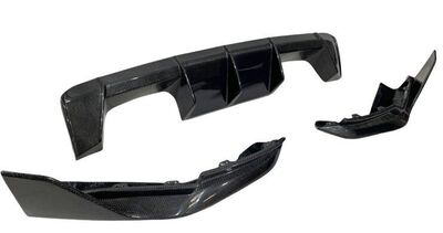 DIFFUSEUR DE PARE CHOC ARRIERE EN CARBONE + SPLITTERS LATERAUX BMW M3 G80/G81 OU M4 G82/G83 (2021+)