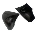 COQUES DE RETROS GLOSS BLACK OU CARBONE LOOK RENAULT CLIO IV "HORN SHAPE" (2012/2018) RENAULT CAPTUR (2013/2019) RENAULT ZOE (2012/2019)