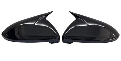 COQUES DE RETROS "HORN DESIGN" GLOSS BLACK OU CARBONE LOOK VW JETTA VII (2019+)