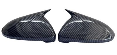 COQUES DE RETROS "HORN DESIGN" GLOSS BLACK OU CARBONE LOOK VW JETTA VII (2019+)