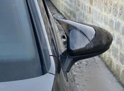 COQUES DE RETROS "HORN DESIGN" GLOSS BLACK OU CARBONE LOOK VW JETTA VII (2019+)